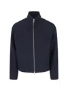 Tonywack Blue Jacket With High Neck And Dropped Shoulders In Wool Man In Blue