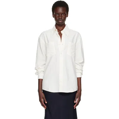 Tonywack Off-white Silk Crêpe Shirt In Sand