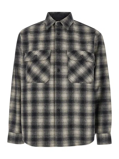 TONYWACK 'OMBRÉ' MULTICOLOR SHIRT WITH CHECK MOTIF AND TWO FRONT POCKET IN WOOL BLEND MAN
