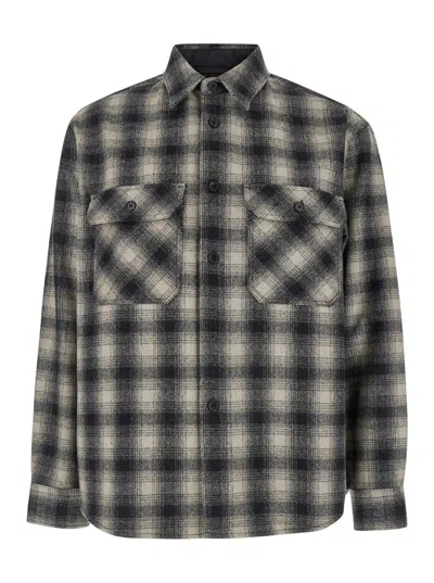 Tonywack Ombré Wool Check Shirt In White