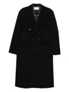 Tonywack Double-breasted Long Coat With Notch Lapel In Animal Print