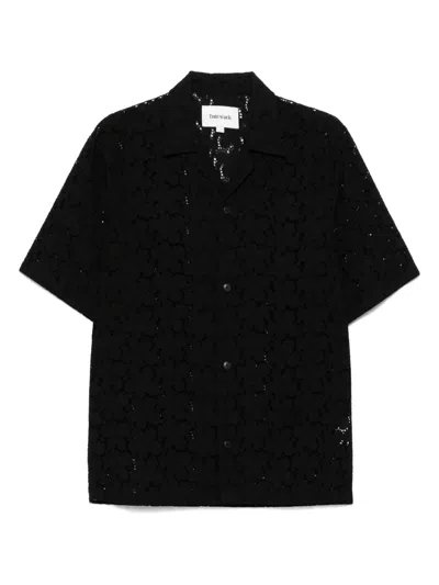 Tonywack Perforated-design Shirt In Black