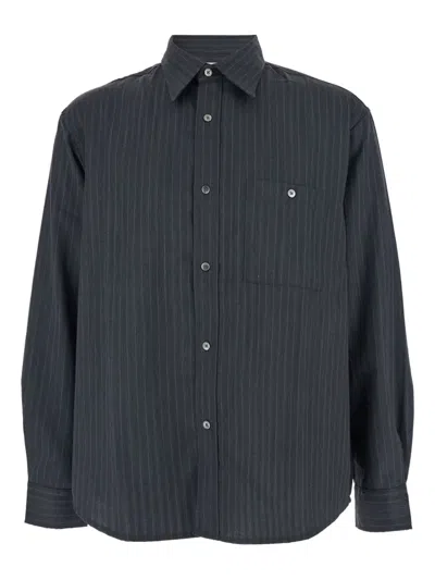 TONYWACK PINSTRIPE-PATTERN POINTED-COLLAR SHIRT