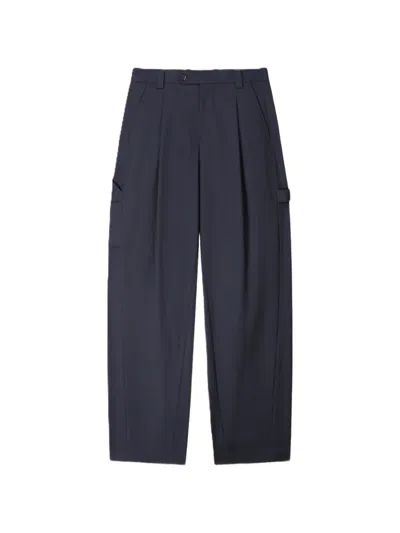 Tonywack Pleated Cargo Pants In Blue