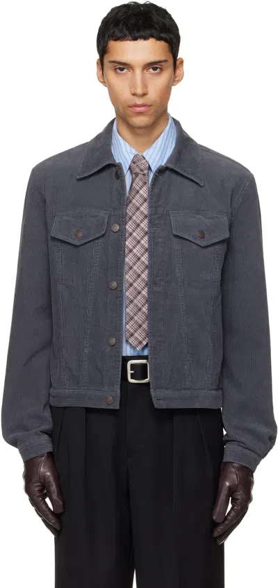 Tonywack Purple Washed Corduroy Type-3 Trucker Jacket In Blue