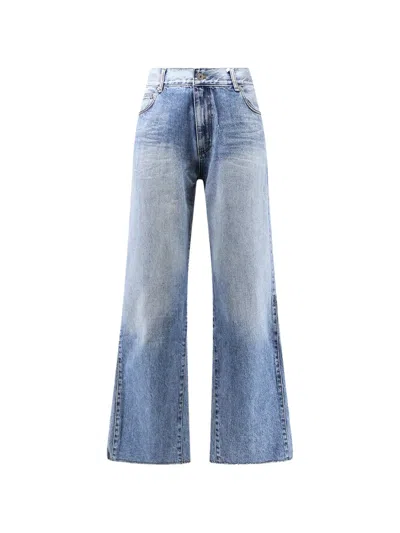 Tonywack Re-cut Flared Faded Jeans In Blue