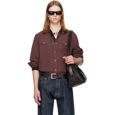 Tonywack Red Check Western Shirt In Burgundy