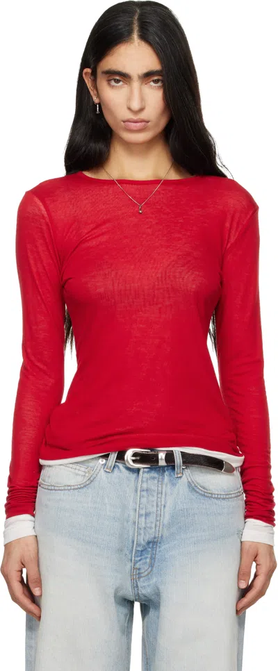 Tonywack Red Layered Long Sleeve T-shirt