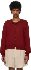 Tonywack Red Super Fine Wool Crewneck Cardigan In Red