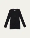 Tonywack Ribbed Button-front Mini Dress In Black