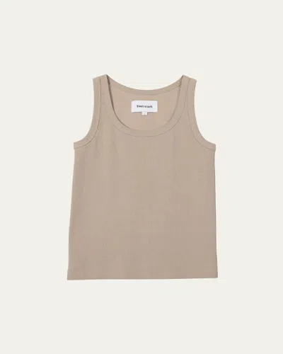Tonywack Ribbed Scoop-neck Tank Top In Beige