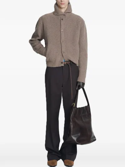 Tonywack Ribbed-knit Button-up Sweater In Neutral