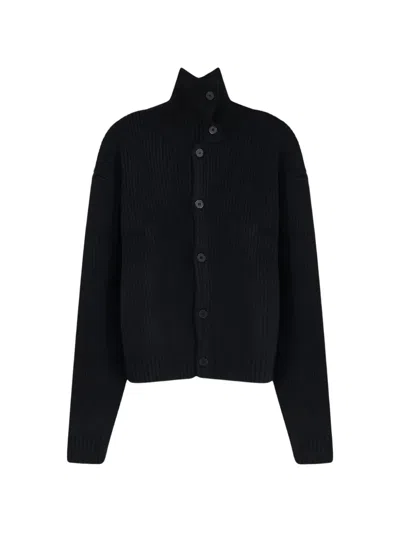 Tonywack Ribbed-knit High-neck Jacket In Black