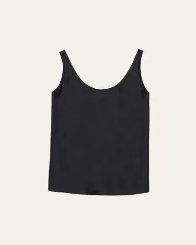 Tonywack Satin Tank Top In Black