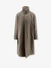 Tonywack Single-breasted Wool Coat With A Herringbone Pattern In Black
