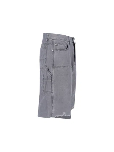 Tonywack Straight-leg Cargo Shorts And Zip Fly Closure In Gray