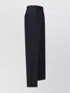 Tonywack Straight Trousers With Pleats And Pockets In Blue