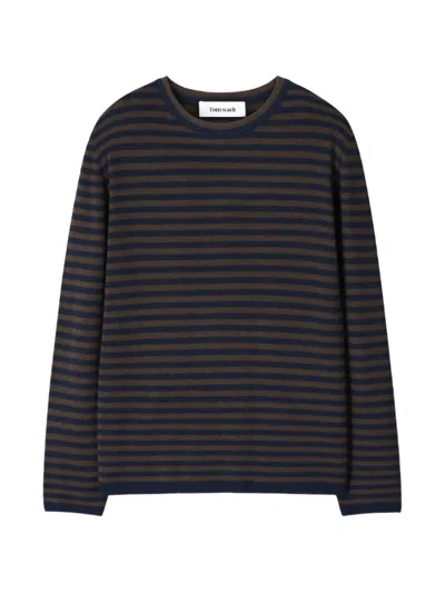 Tonywack Striped Crew-neck Sweater In Blue