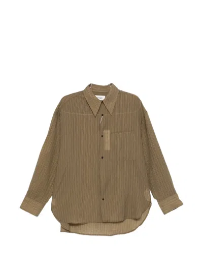 Tonywack Striped Shirt In Brown