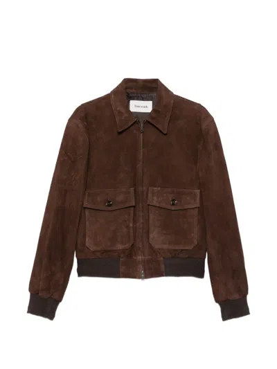 Tonywack Suede Bomber Jacket In Brown