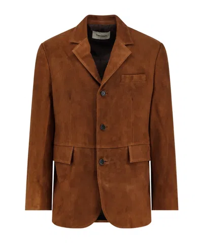 Tonywack Suede Tailored Blazer In Brown