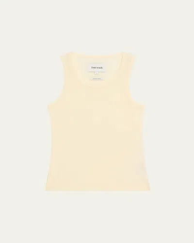 Tonywack Super Fine Wool Tank Top In Ecru