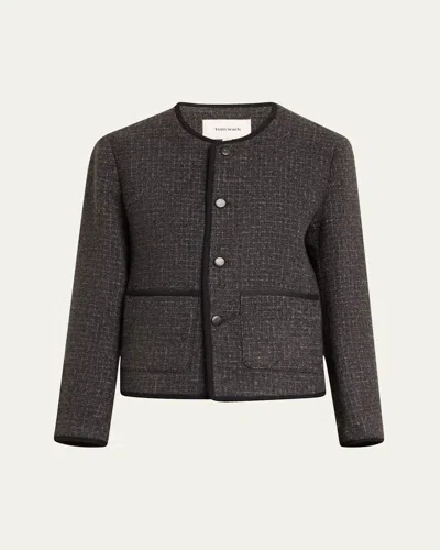 Tonywack Tailored Tweed Jacket In Dark Grey