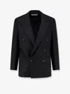 Tonywack Double-breasted Blazer Featuring Notched Lapels In Black