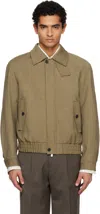 Tonywack Tan Wool Oversized Blouson Jacket In Green
