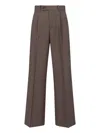 Tonywack Straight Trousers With Pockets And Belt Loops In Brown