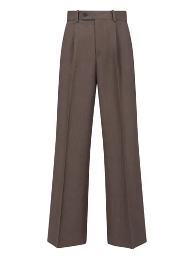 Tonywack Straight Trousers With Pockets And Belt Loops In Brown