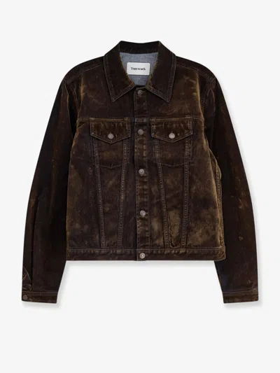 Tonywack Trucker Flocked Denim Jacket In Animal Print