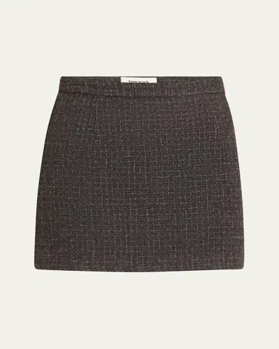 Tonywack Tweed Mini Skirt In Dark Grey