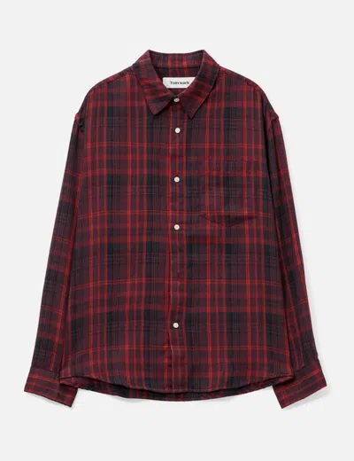 Tonywack Washed Cotton Blend Check Shirt In Red