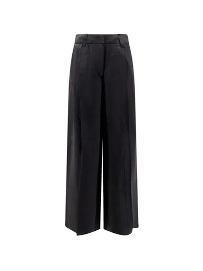 Tonywack Wide-leg Pleated Trousers In Black