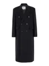 TONYWACK BLACK DOUBLE-BREASTED COAT WITH POINTED REVERS IN WOOL AND CASHMERE MAN