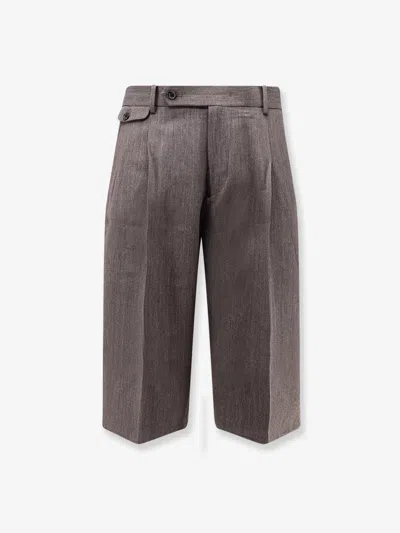 Tonywack Wool Blend Bermuda Shorts With Frontal Princes In Gray