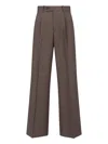 Tonywack Straight Trousers With Pockets And Belt Loops In Brown