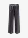 Tonywack Wool Blend Pinstriped Trousers In Gray