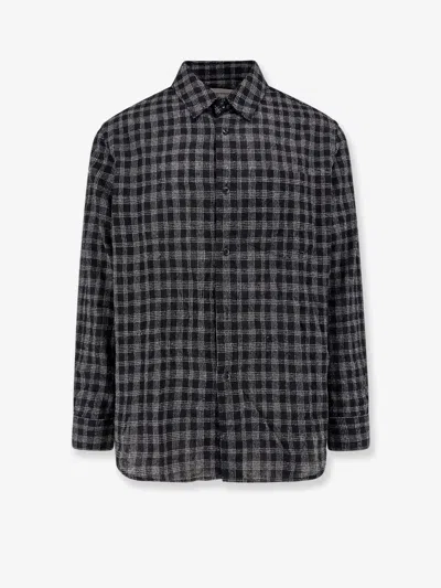Tonywack Wool Blend Shirt With Check Motif In Black