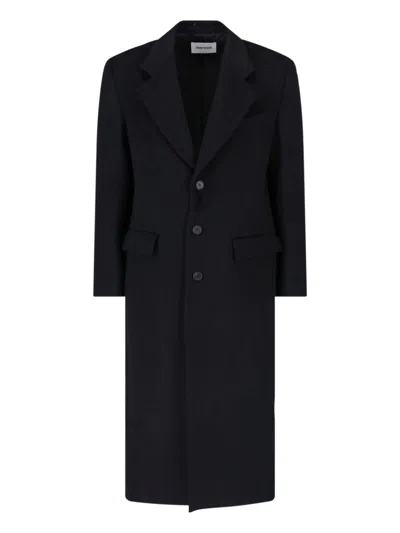 Tonywack Wool Cashmere Blend Long Overcoat In Black