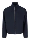 Tonywack Blue Jacket With High Neck And Dropped Shoulders In Wool Man In Blue