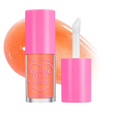 Too Faced Kissing Jelly Non-sticky Lip Oil Gloss Peach Rings 0.15 Oz/4.5 ml In Orange