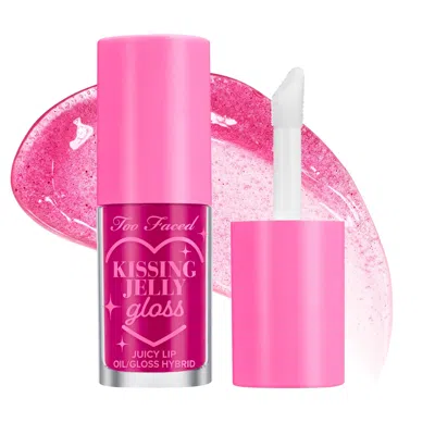 TOO FACED KISSING JELLY NON-STICKY LIP OIL GLOSS RASPBERRY 0.15 OZ