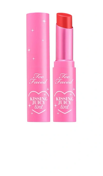 Too Faced Kissing Juicy Tint Lip Balm Sour Watermelon 0.1 Oz/3 ml In Red