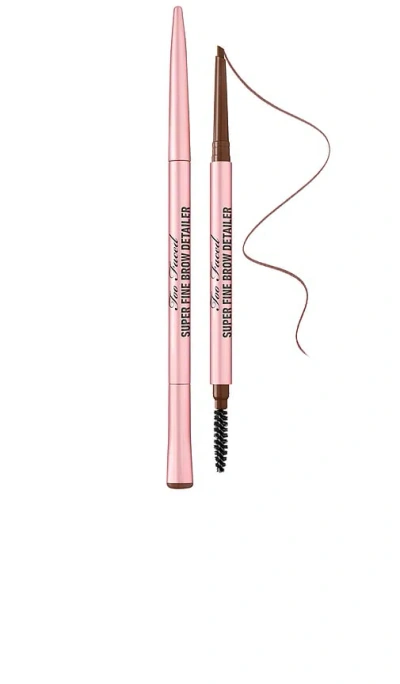 Too Faced Super Fine Brow Detailer Eyebrow Pencil In 深棕色