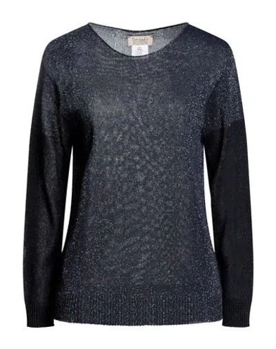 Too Nude Woman Sweater Navy Size Xl Viscose, Polyamide, Polyester In Navy Blue