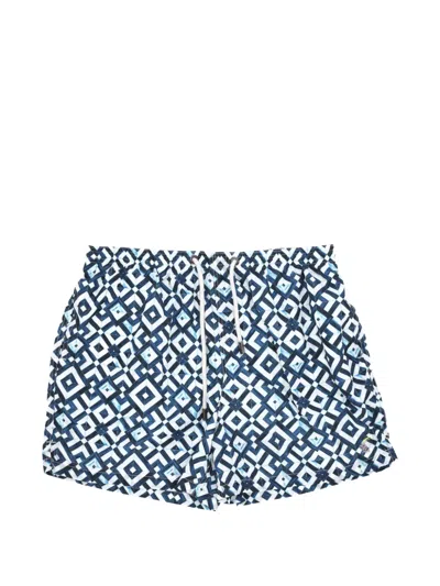 Tooco Geometric-print Swim Shorts In Blue