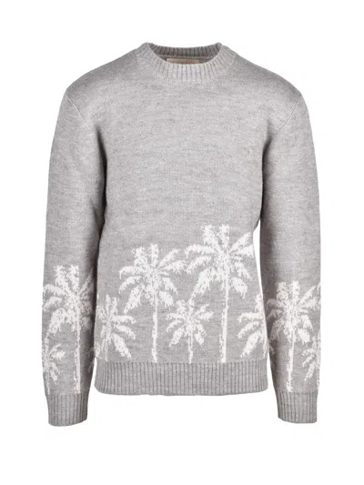 Tooco Grey Acrylic-blend Crewneck Sweater In Gray