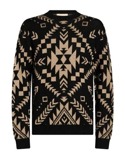 Tooco Man Sweater Black Size L Polyamide, Viscose, Elastane, Cashmere In Brown